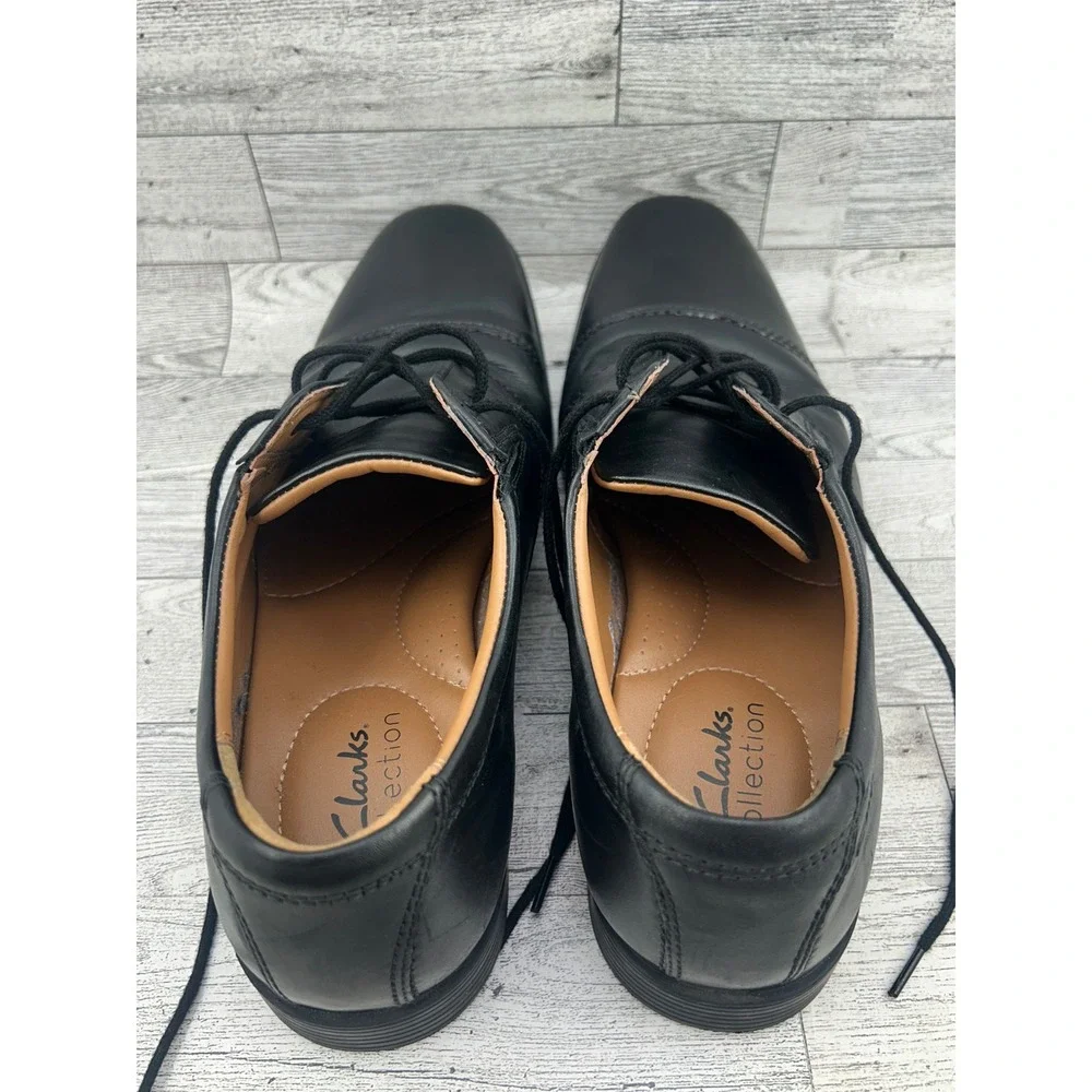 Clarks Whiddon Cap Mens Black Leather Lace Up Oxford Shoes 261103097075 Sz 8.5M‎